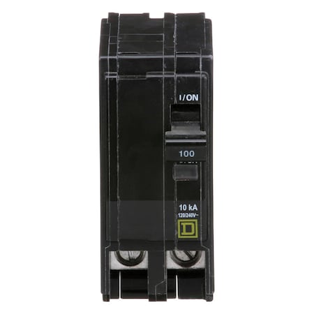 Square D Miniature Circuit Breaker, QO Series, 100A, 2 Pole, 120/240V AC, 10kA at 120/240V AC QO2100CP